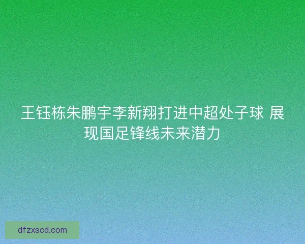 王钰栋朱鹏宇李新翔打进中超处子球 展现国足锋线未来潜力